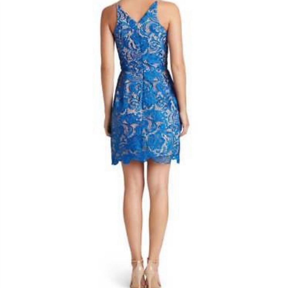 Dress the Population Allie Blue Lace Dress Size Medium - Picture 3 of 15